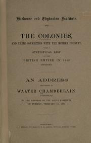 Cover of: The colonies, and their connection with the mother country by Walter Chamberlain