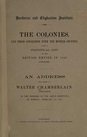 Cover of: The colonies, and their connection with the mother country by Walter Chamberlain, Walter Chamberlain