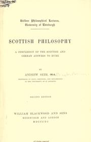 Cover of: Scottish philosophy: a comparison of the Scottish and German answers to Hume.
