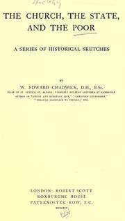 Cover of: The church, the state, and the poor: a series of historical sketches.