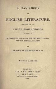 A hand-book of English literature by Francis Henry Underwood