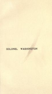 Cover of: Colonel Washington by Archer Butler Hulbert