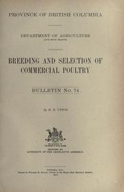 Cover of: Breeding and selection of commercial poultry ...