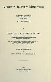 Virginia Baptist ministers by Taylor, George Braxton