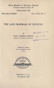 Cover of: The land mammals of Uruguay.