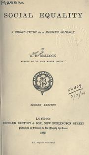 Cover of: Social equality by W. H. Mallock