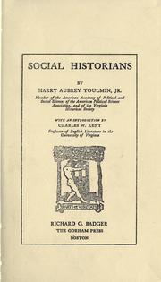Social historians by Harry Aubrey Toulmin