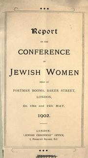 Report of the Conference of Jewish Women by Conference of Jewish Women