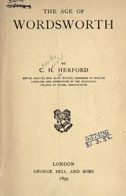 Cover of: The age of Wordsworth. by C. H. Herford, C. H. Herford