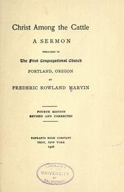 Cover of: Christ among the cattle: a sermon
