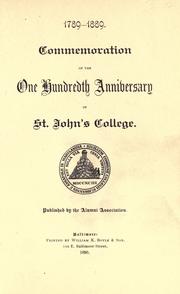 1789-1889 by St. John's College (Annapolis, Md.). Alumni Association.