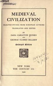 Cover of: Medieval civilization: selected studies from European authors