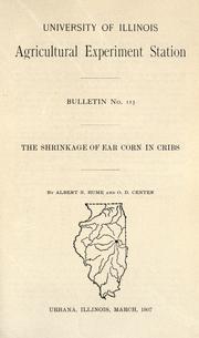 Cover of: The shrinkage of ear corn in cribs