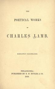 Cover of: The poetical works of Charles Lamb. by Charles Lamb