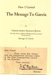 Cover of: How I carried the message to Garcia
