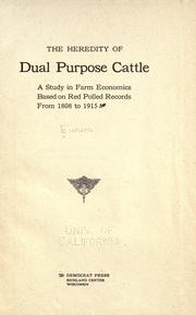 Cover of: The heredity of dual purpose cattle by Henry F. Euren