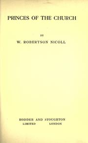 Princes of the church by Nicoll, W. Robertson Sir