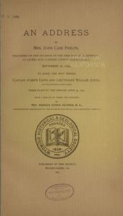 Cover of: An address by Phelps, John Case Mrs.