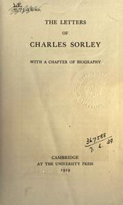 Cover of: The letters of Charles Sorley, with a chapter of biography.