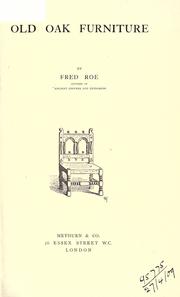 Cover of: Furniture