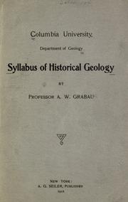 Cover of: Syllabus of historical geology