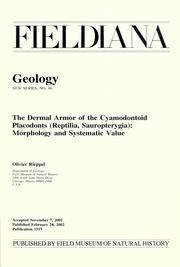 Cover of: The dermal armor of the cyamodontoid placodonts (Reptilia, Sauropterygia) by Olivier Rieppel