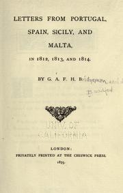 Letters from Portugal, Spain, Sicily, and Malta by George Augustus Frederick Henry Bridgeman 2nd Earl of Bradford