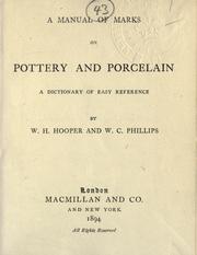 Cover of: A manual of marks on pottery and porcelain by Hooper, William Harcourt