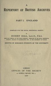 Cover of: A repertory of British archives ... by Hubert Hall