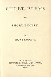 Cover of: Short poems for short people
