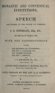 Cover of: Monastic and conventual institutions by Charles Newdigate Newdegate