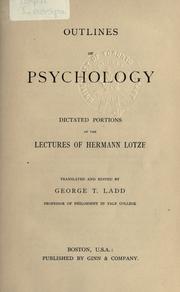 Cover of: Outlines of psychology by Hermann Lotze