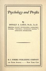 Psychology and profits by Donald Anderson Laird