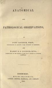 Cover of: Anatomical and pathological observations