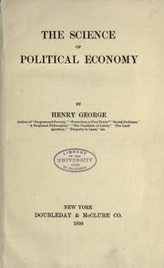 The science of political economy by Henry George