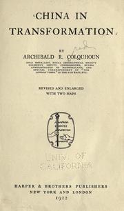 Cover of: China in transformation by Archibald R. Colquhoun, Archibald R. Colquhoun