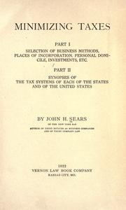 Cover of: Minimizing taxes ... by John H. Sears