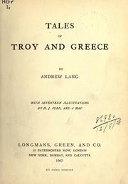 Cover of: Tales of Troy and Greece. by Andrew Lang