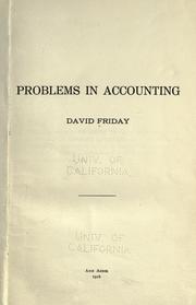Problems in accounting by David Friday