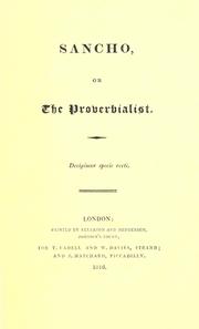 Cover of: Sancho; or The proverbialist. by J. W. Cunningham