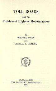 Cover of: Toll roads and the problem of highway modernization