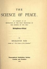 Cover of: The science of peace by Bhagavan Das