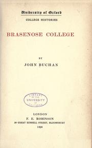 Cover of: Brasenose college