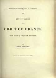 Cover of: An investigation of the orbit of Uranus by Simon Newcomb