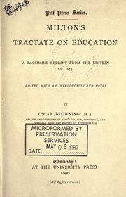 Cover of: Tractate on education. by John Milton
