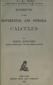 Cover of: Elements of differential and integral calculus.