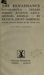 Cover of: The renaissance by Arthur, comte de Gobineau
