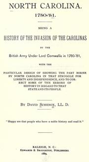 North Carolina, 1780-'81 by Schenck, David