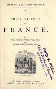 Cover of: A brief history of France by Joel Dorman Steele
