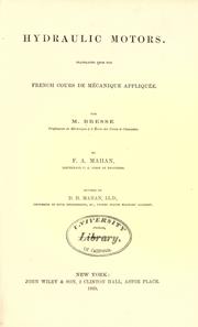 Cover of: Hydraulic motors by Jacques Antoine Charles Bresse, Jacques Antoine Charles Bresse